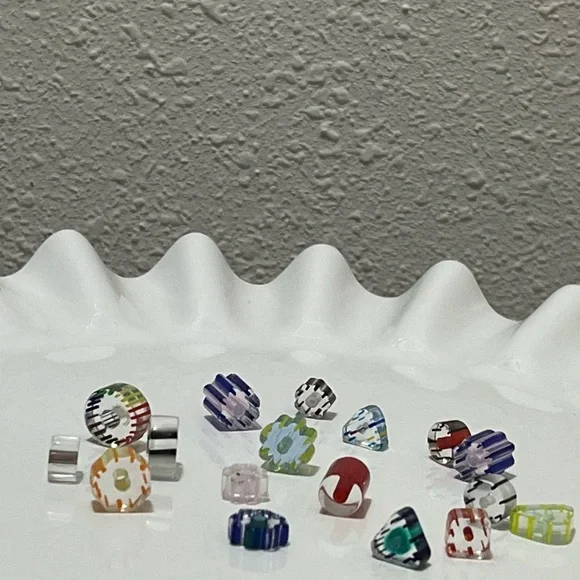 Mixed Furnace Glass Cane Beads, Assorted Shapes, Colors & Sizes, 8mm-14mm approx - Picture 3 of 7